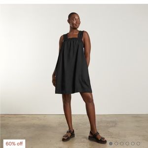 Everlane Black Linen Smock Dress